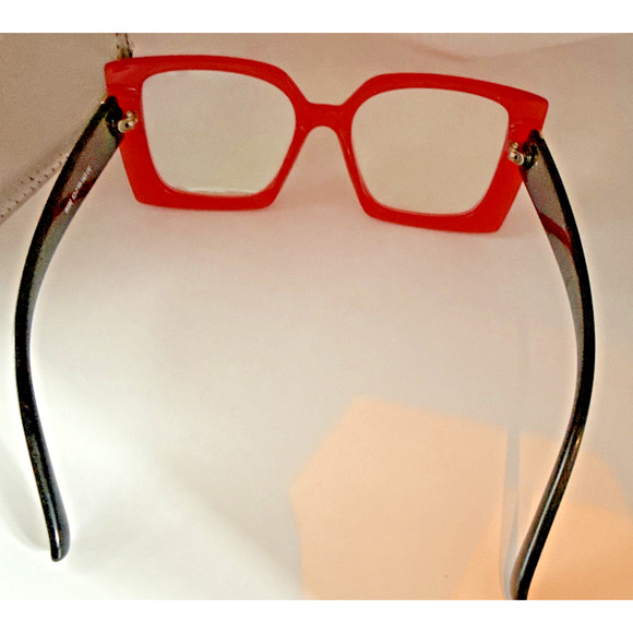 Unbranded Oversized Eyeglass‎ Frames 53-19-143 Red Clear Large Retro Frames Only - Picture 6 of 13